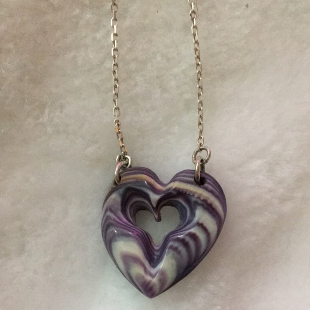 Purple Heart Pendant Necklace